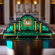 Часы «Наполеон» из малахита — необычный подарок — фотография 1