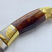 Кованый нож «Золотой сокол» №8 — оригинальный подарок — фотография 3