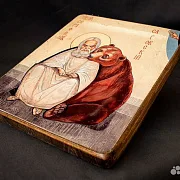 В подарок: Икона деревянная "Пр. Серафим Саровский с медведем — фотография 3