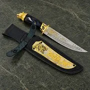Подарочный дамасский нож «Медведь» №1 — фотография 1