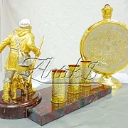 Набор с флягой и тремя стопками из Златоуста на яшме — оригинальный подарок — фотография 3