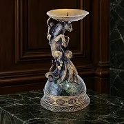 Подсвечник «Телец» из бронзы и змеевика — оригинальный подарок — фотография 1
