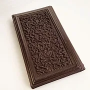 Кожаная настольная визитница с гравюрой. Златоуст — оригинальный подарок — фотография 3