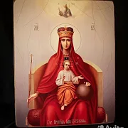 Икона Богоматери "Державная" дерево, ручная работа — необычный подарок — фотография 1