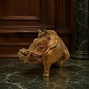 Подарочная шкатулка для колец «Кабан» из бронзы — фотография 1