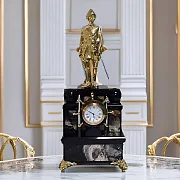 Каминные часы «Пётр I» из яшмы и долерита — красивый подарок — фотография 1