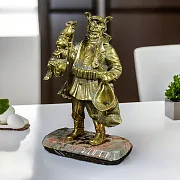 Фигура «Охотник» из латуни и бронзы на креноиде — красивый подарок — фотография 1