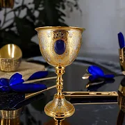 Подарочный кубок для вина "Лазурит". Златоуст — фотография 1