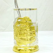 Подарочный латунный подстаканник «Корабли» — фотография 4