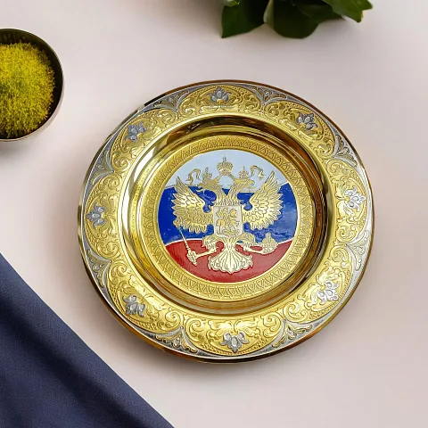 Подарочная сувенирная тарелка "Триколор". Златоуст