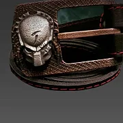 Ремень из кожи с фигурной бляхой — красивый подарок — фотография 2