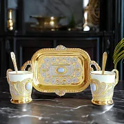 Кофейная пара из фарфора с агатом. Златоуст — необычный подарок — фотография 1