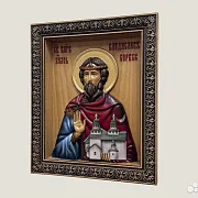 Икона резная Святой Владислав Сербский — оригинальный подарок — фотография 3