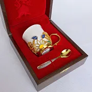Кофейная чашка "Васильки" — оригинальный подарок — фотография 2