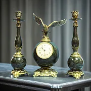 Подарочные настольные часы «Каминный» с двумя подсвечниками — фотография 1